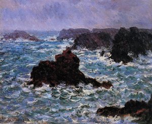 Belle-ile, Rain Effect — Claude Monet, Impressionism
