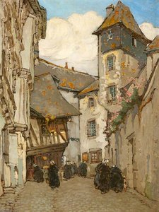 Street Scene, Belgium — Georgina Moutray Kyle, Early 20th-century Realism