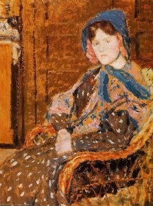 Seated Young Woman In A Blue Hat — Georges Lemmen