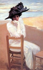 Retrato En La Playa — Cecilio Pla Y Gallardo