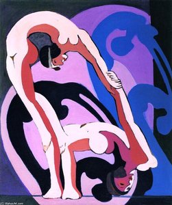Pair Of Acrobats, Sculpture — Ernst Ludwig Kirchner, Expressionist Movement