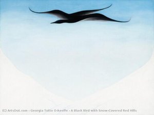A Black Bird With Snow-covered Red Hills — Georgia O'keeffe