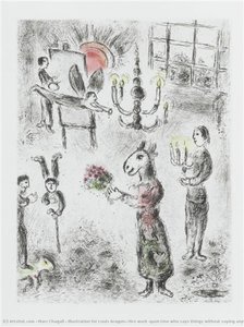 Illustration For Louis Aragon's Work "one Who Says Things Without Saying Anything" — Marc Chagall