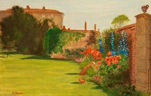 Burderop Park, Wroughton, Wiltshire, Mrs Calley In The Garden — Kate Allen Tryon, Impressionism