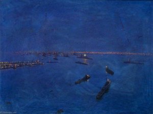 The Lights of Rosyth from the Forth Bridge Footpath Port Edgar and the Fleet