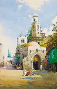 Entrée D'une Ville Bordée Par Une Maison Rouge — Noel Harry Leaver