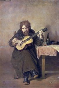 Solitary Guitarist — Vasily Grigoryevich Perov