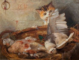 Cat And Dead Pigeons — Alfred Morgan
