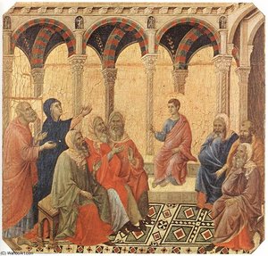 Sputation With The Doctors — Duccio Di Buoninsegna, Sienese Gothic Style