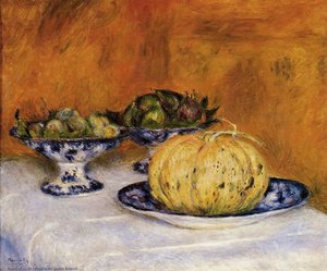 Still Life With Melon — Pierre-auguste Renoir, Impressionism