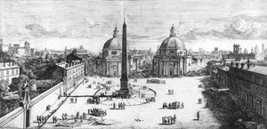 View Of The Piazza Del Popolo, Rome — Gaspar Van Wittel (caspar Andriaans Van Wittel), Rococo