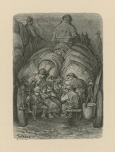 Children Sitting On The Back Of A Brewery Delivery Cart — Paul Gustave Doré