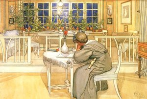 Evening Before The Journey To England — Carl Larsson, Realism