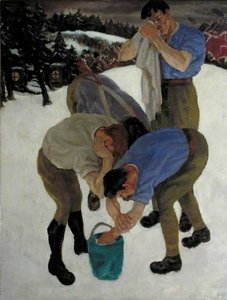 Artillery Drivers In The Snow, Italian Front — Neville Lewis