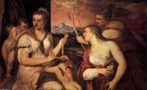 Venus Blindfolding Cupid — Titian, Italian Renaissance