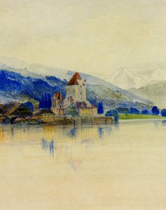 Lake Thun With The Schloss Oberhofen — Edward Lear