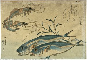 Two Fish And Two Crayfish From The Series Fish — Utagawa Hiroshige