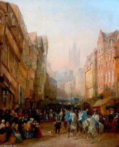 The Side, Newcastle Upon Tyne, Sheriff's Procession To Meet The Judges — Thomas Miles Richardson Senior