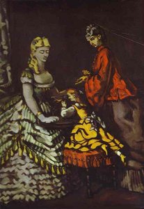 Interior With Two Women And A Child — Paul Cézanne, Post-impressionism