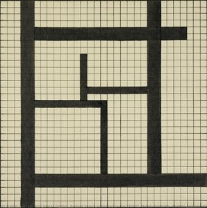 Bauhaus Dessau Preliminary Course 1926/27. Wassily Kandinsky. Dividual (grid) And Inividual (black) Design Of The Square — Friedrich Konrad Püschel, Bauhaus Modernism