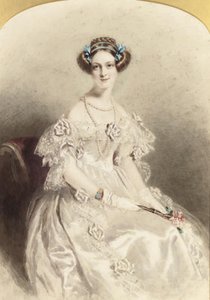 Portrait Of A Lady, Three-quarter-length, Dressed For A Ball — Alfred Edward Chalon