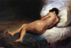 Study Of A Reclining Nude — Eugène Delacroix