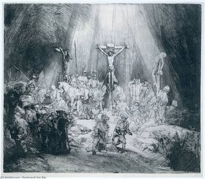 The Three Crosses — Rembrandt Van Rijn, Baroque