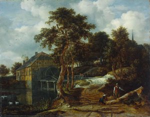 Landscape With Watermill, Jacob Isaacksz Van Ruisdael, 1661 — Jacob Isaackszoon Van Ruisdael, Dutch Golden Age