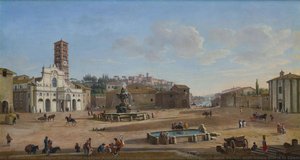 Rome, Piazza Della Bocca Della Verità, With Santa Maria In Cosmedin \nand The Temple Of Ercole Vincitore — Gaspar Van Wittel (caspar Andriaans Van Wittel)