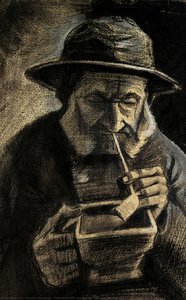 Fisherman With Sou'wester, Pipe And Coal-pan — Vincent Willem Van Gogh