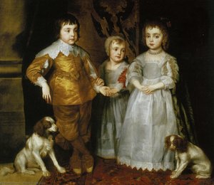 Portrait Of The Three Eldest Children Of Charles I — Sir Anthony Van Dyck, Baroque Portraiture