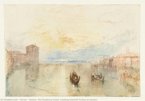 Venice: The Giudecca Canal, Looking Towards Fusina At Sunset — J.m.w. Turner