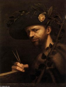 Self-portrait As Abbot Of The Accademia Della Val Di Blenio — Giovan Paolo Lomazzo