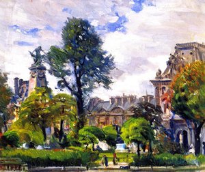 Gardens Of The Tuileries, The Louvre — Joseph Kleitsch, Impressionism