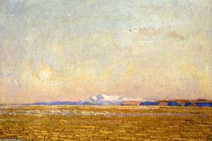 Moonrise At Sunset, Harney Desert — Frederick Childe Hassam