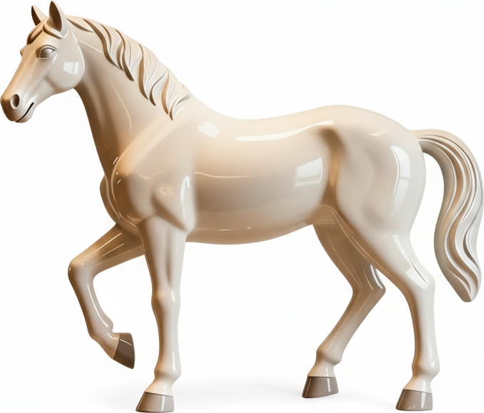 Elegant Cream Horse Wall Sculpture
