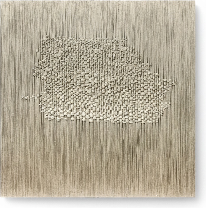 Dimensional Cotton Thread Wall Sculpture – Modern Abstract Textile Art