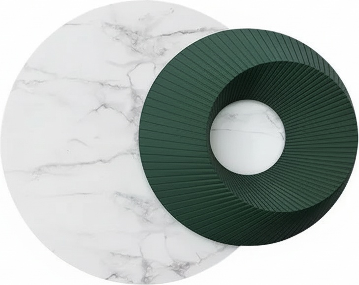 Wabi-sabi Wood Wall Sculpture: Concentric Circles In Marble & Metal