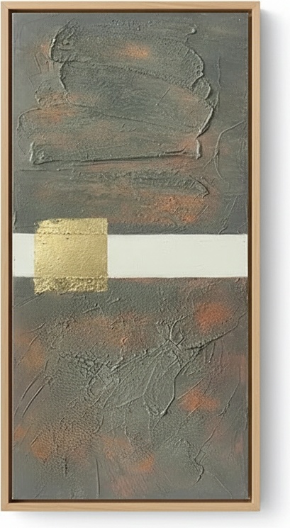 Textured Abstract Wall Art In Gray & Rust Tones