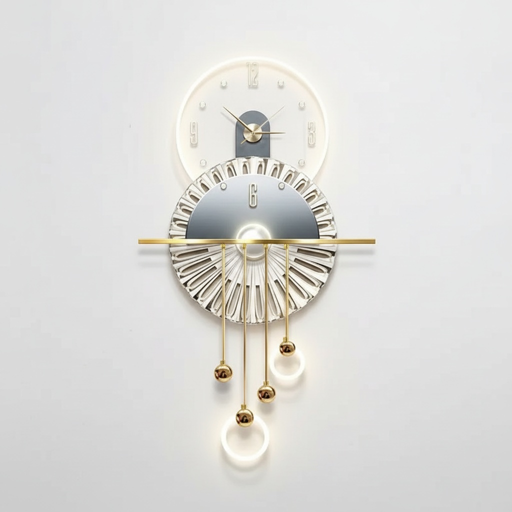 Illuminated Acrylic Wall Clock – Modern Geometric Art