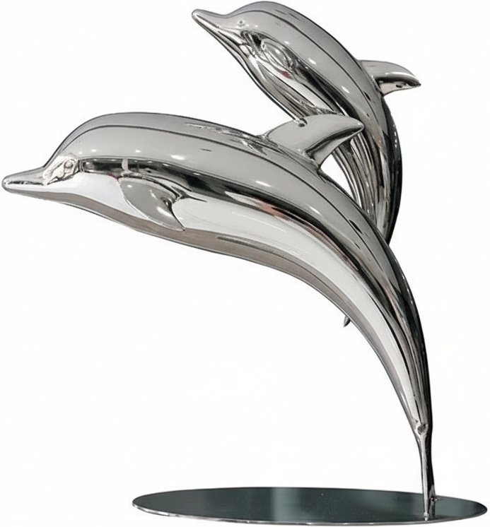 Leaping Dolphins Stainless Steel Sculpture