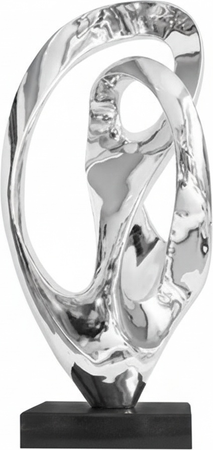 Silver Wave Resin Sculpture – Modern Abstract Art