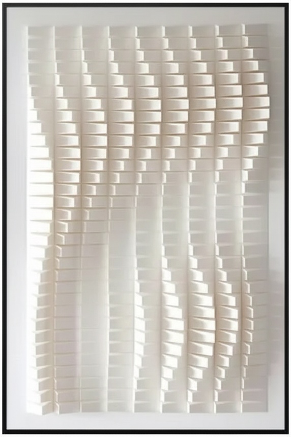 Hand-carved Wood Wave Wall Sculpture