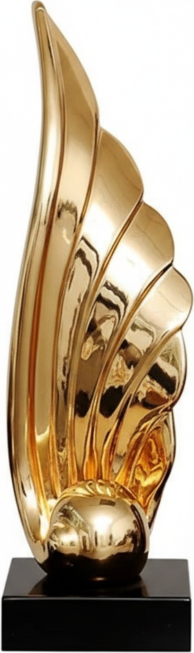 Golden Wing Resin Sculpture - 66cm Length
