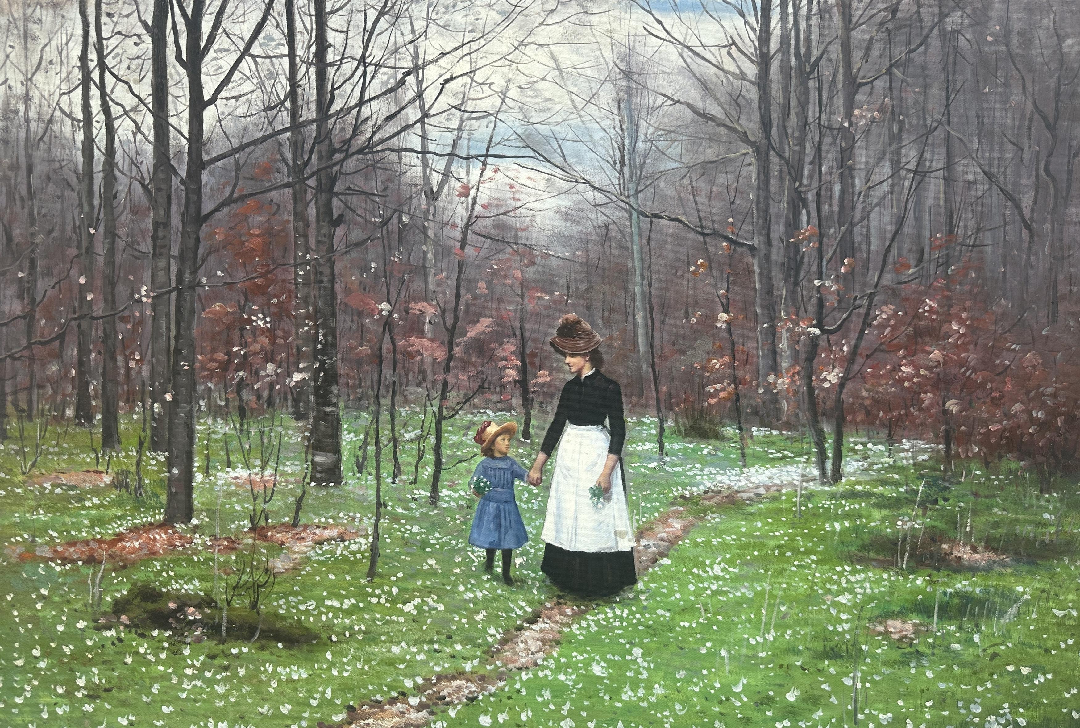Springtime; The First Anemones - Hans Andersen Brendekilde — Hans Andersen Brendekilde
