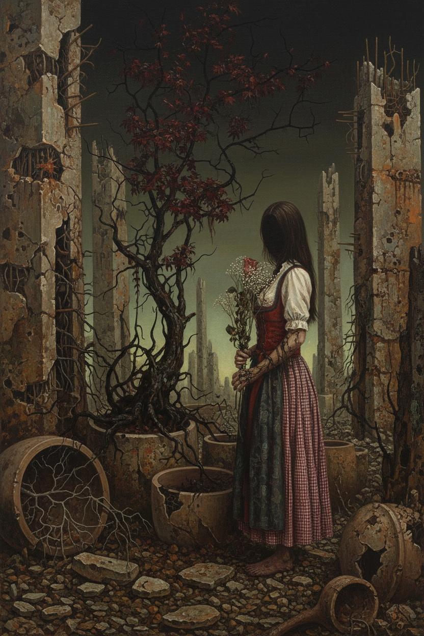 Ephemeral Bloom In Obsidian Fields — Jacques Villedieu
