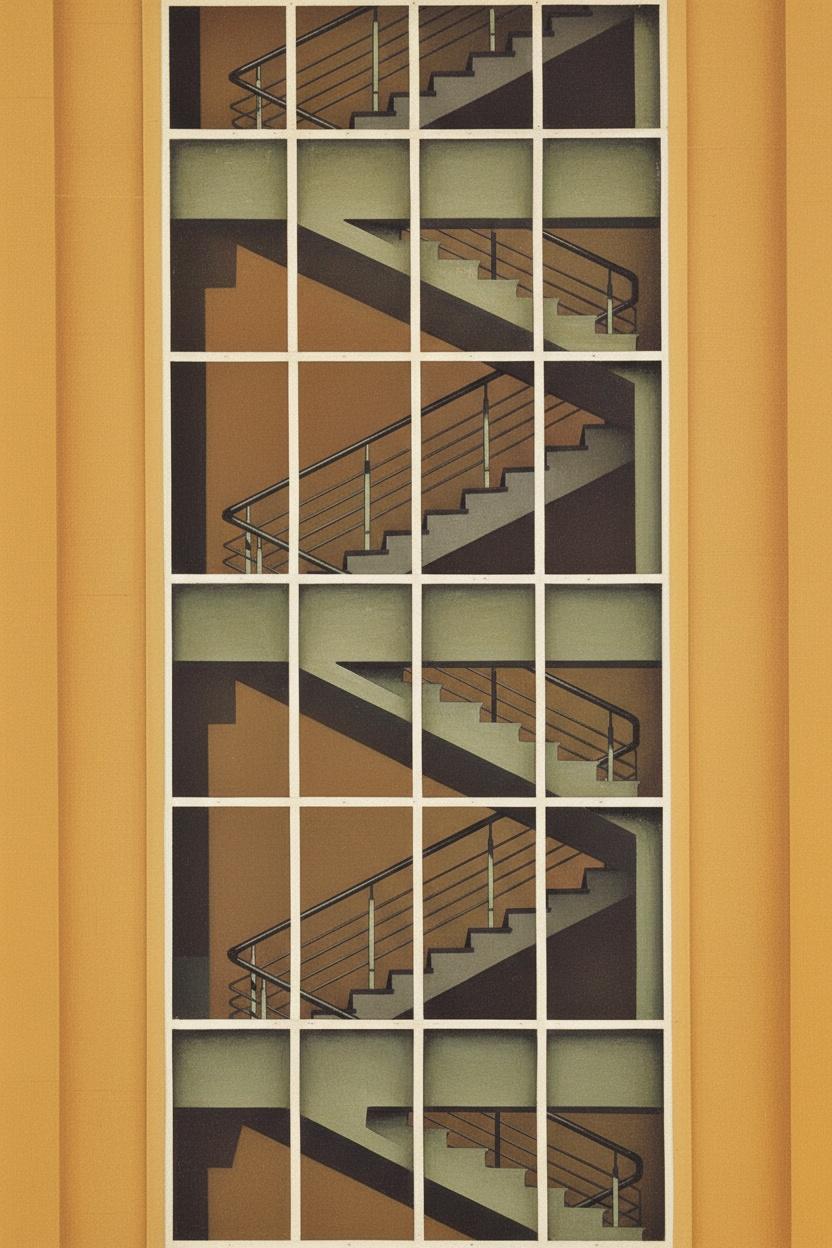 Chromatic Stairways: A Study In Fragmented Light — Jacques Villedieu