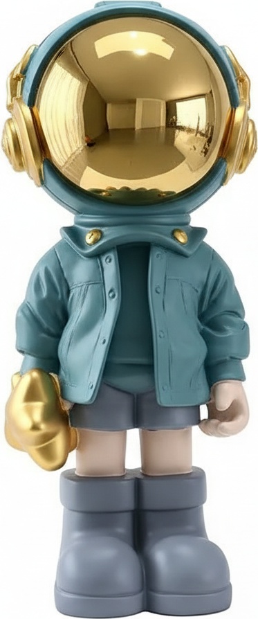 Golden Astronaut Sculpture – Modern Resin Art