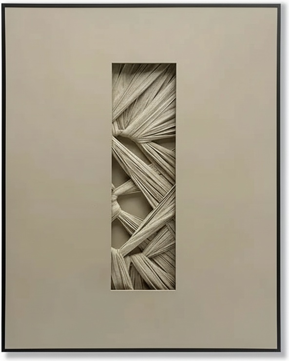 Layered Abstract Wall Sculpture In Black Frame