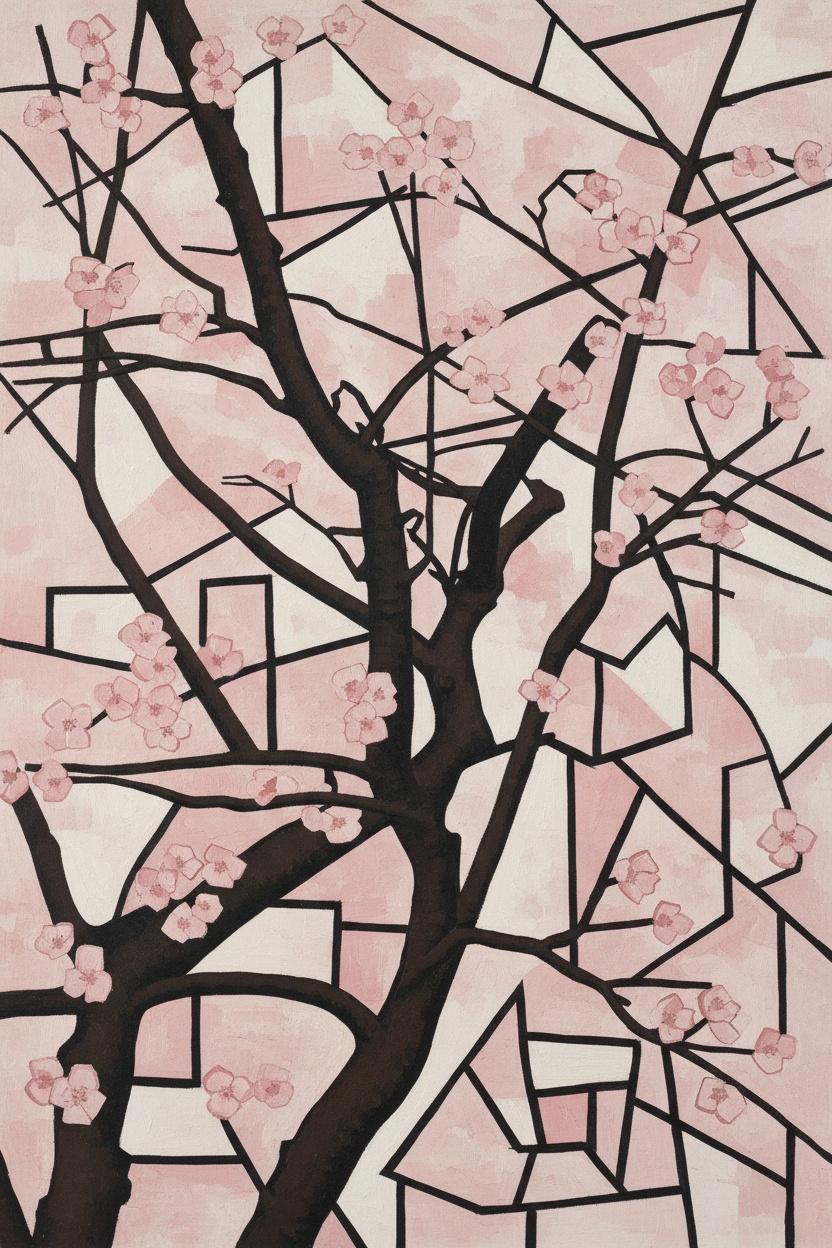Ephemeral Geometry: Sakura In Umber — Jacques Villedieu